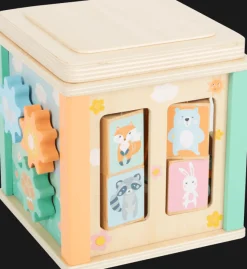 Small Foot -  Wooden Motor Skills 5 in 1 Activity Cube "Pastel" Toy