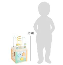 Small Foot -  Wooden Motor Skills 5 in 1 Activity Cube "Pastel" Toy