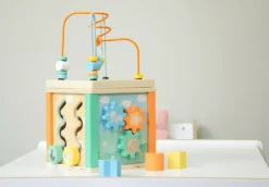 Small Foot -  Wooden Motor Skills 5 in 1 Activity Cube "Pastel" Toy