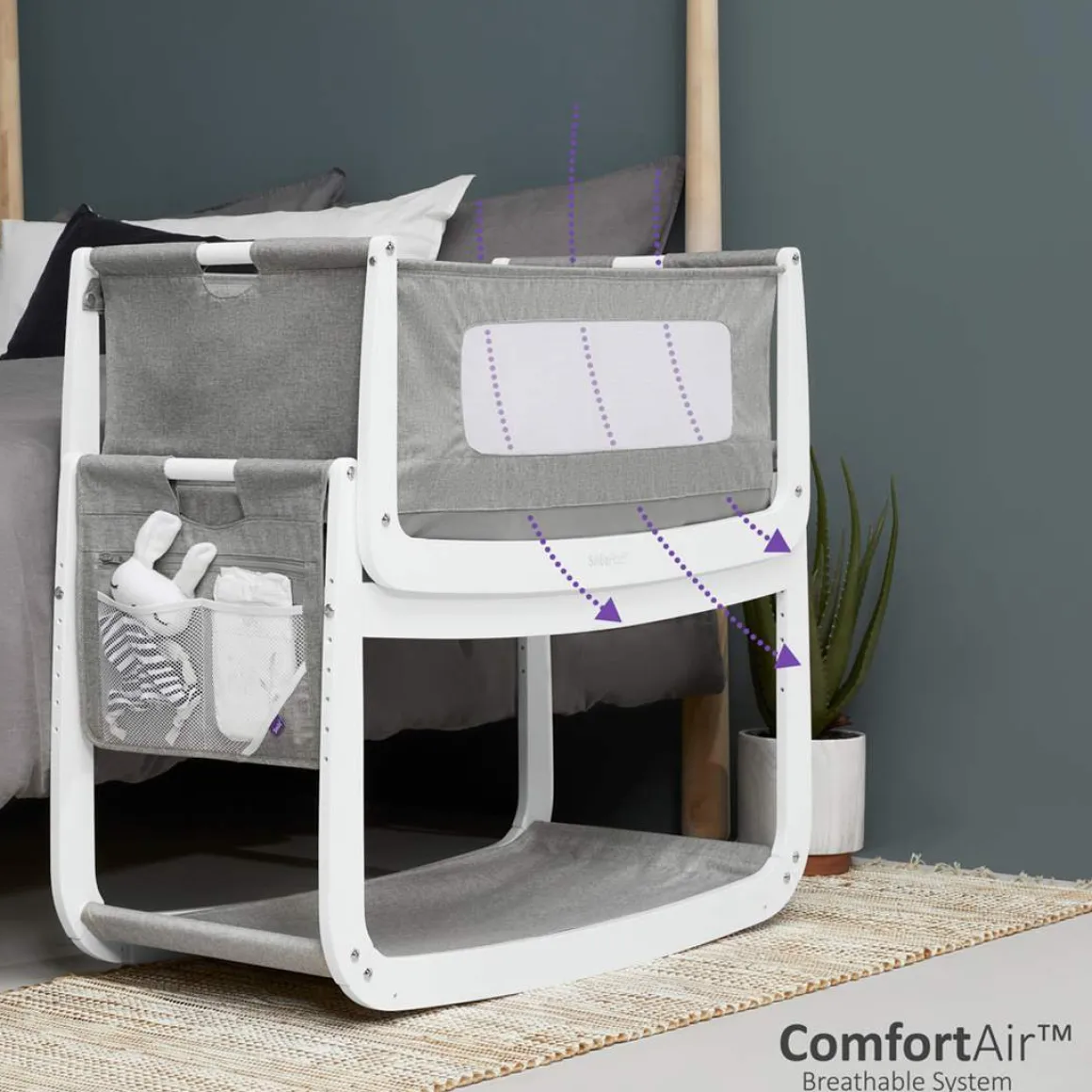 SnuzPod4 Bedside Crib - Dusk