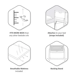 SnuzPod4 Bedside Crib - Natural