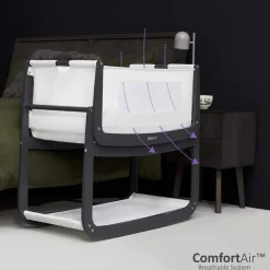 SnuzPod4 Bedside Crib - Slate