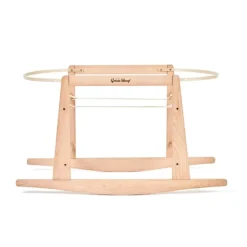 The Little Green Sheep - Organic Knitted Moses Basket + Stand - White