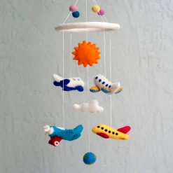 The Winding Road - Handmade Felt Mobile - Airplanes