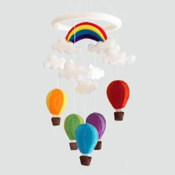The Winding Road - Handmade Felt Mobile - Hot Air Balloons