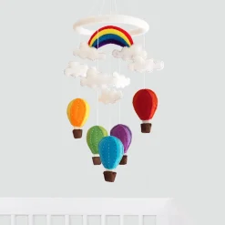 The Winding Road - Handmade Felt Mobile - Hot Air Balloons