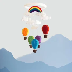 The Winding Road - Handmade Felt Mobile - Hot Air Balloons