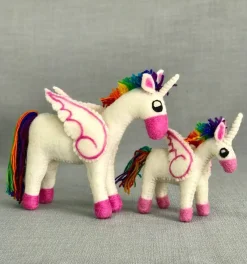 The Winding Road - Small Felt Rainbow Handmade Unicorn Toy